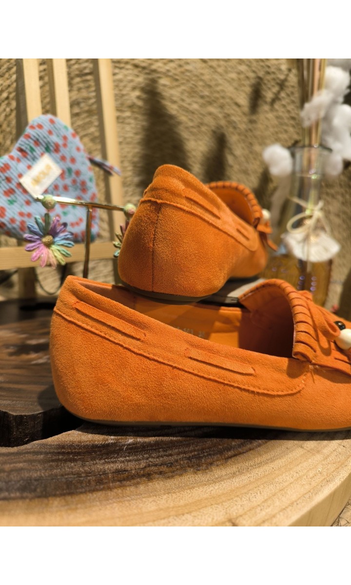 Mocassins Orla à franges et perles – coloris orange, vue 2
