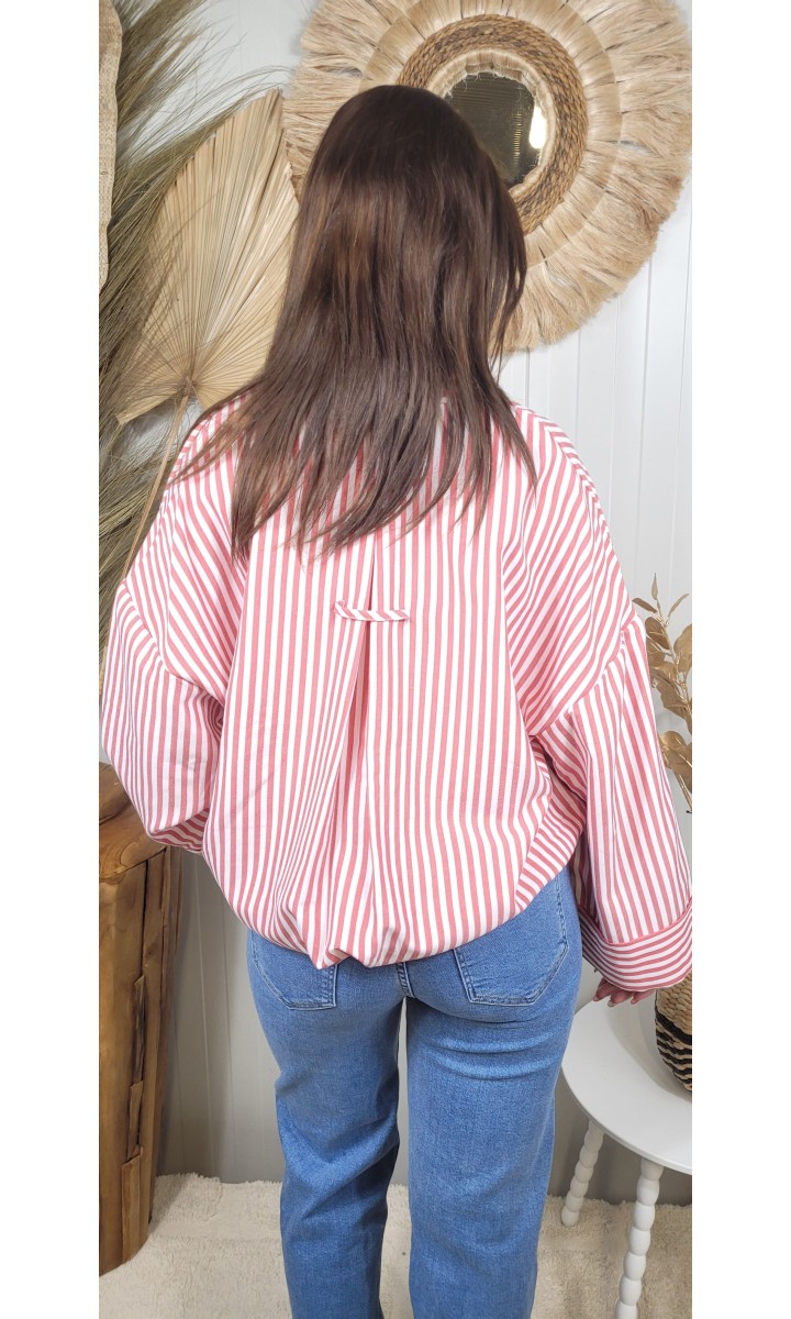 Chemise Dorine oversize manches XL – coloris rose, vue 3