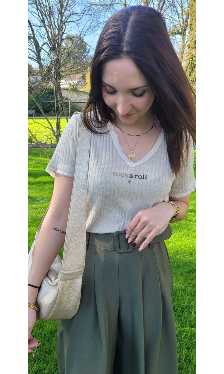 Top Rita vintage Rock and Roll – coloris beige