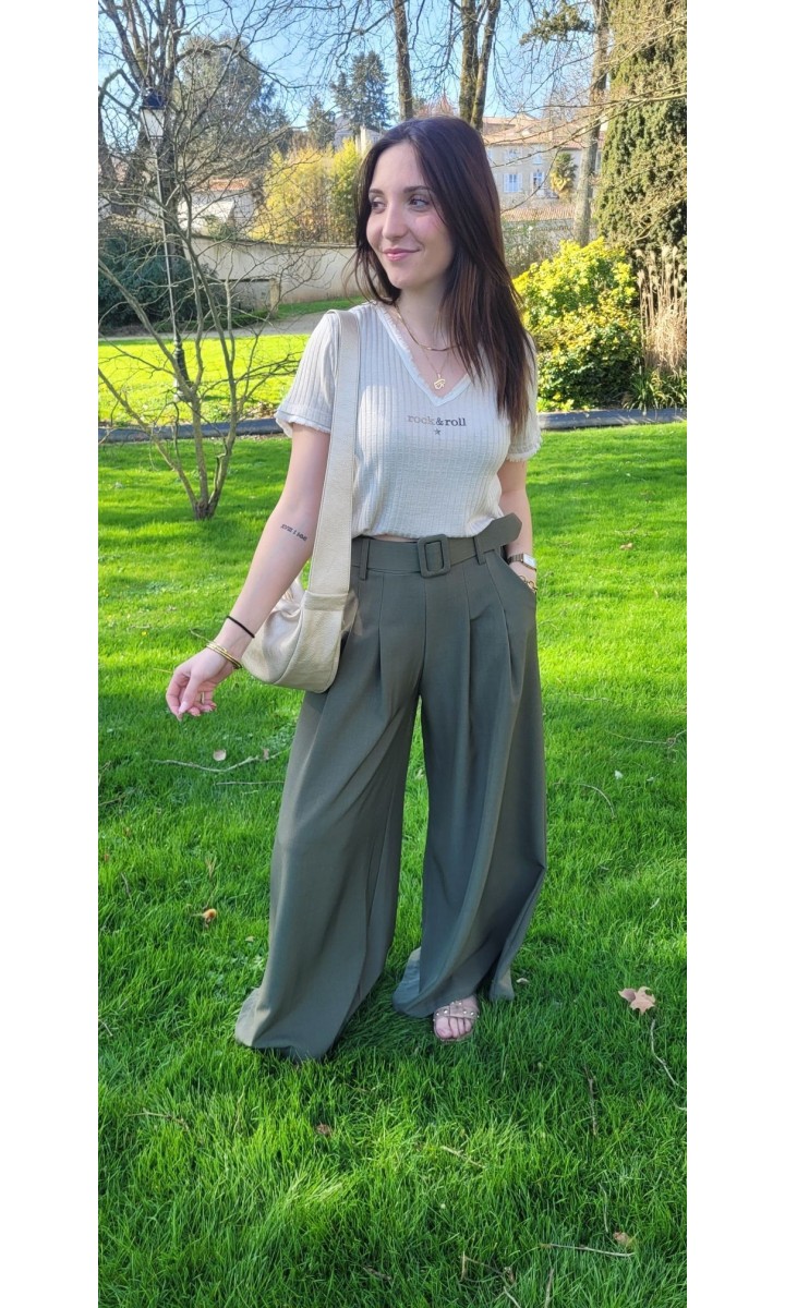 Top Rita vintage Rock and Roll – coloris beige, vue 3