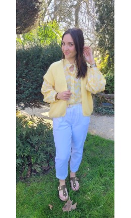 Pantalon Hortense paper bag - ceinture offerte – coloris blanc