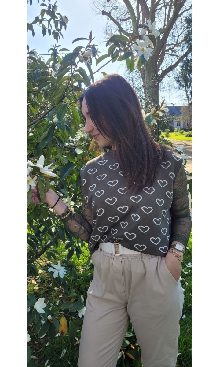 Pantalon Hortense paper bag - ceinture offerte – coloris beige