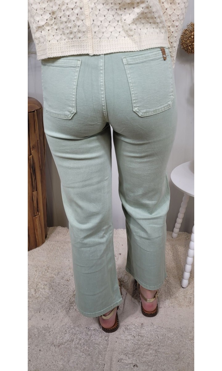 Jeans Angele droit - ceinture offerte – coloris vert, vue 3