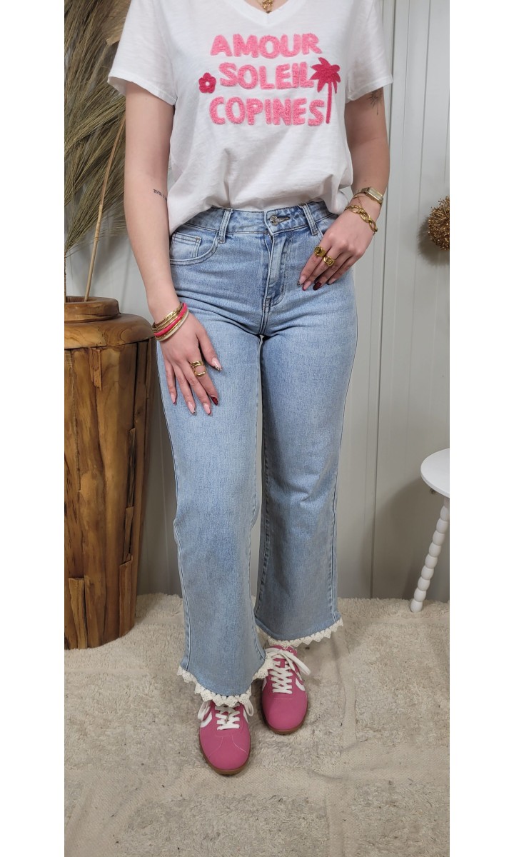 Jeans Luna flare liseré brodé – vue 2