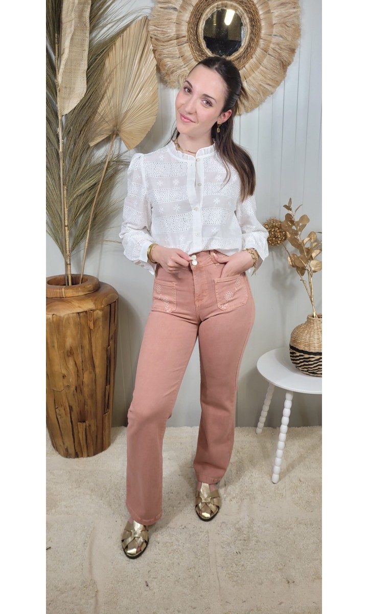 Chemise Aremys dentelle col victorien – coloris multicolore, vue 3