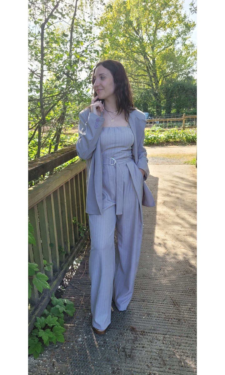 Veste blazer Sonie croisé col officier – coloris taupe, vue 2