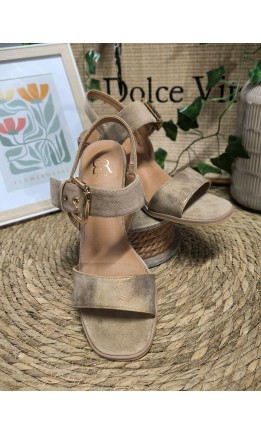 Sandales Lara talon bloc 7 cm – coloris taupe