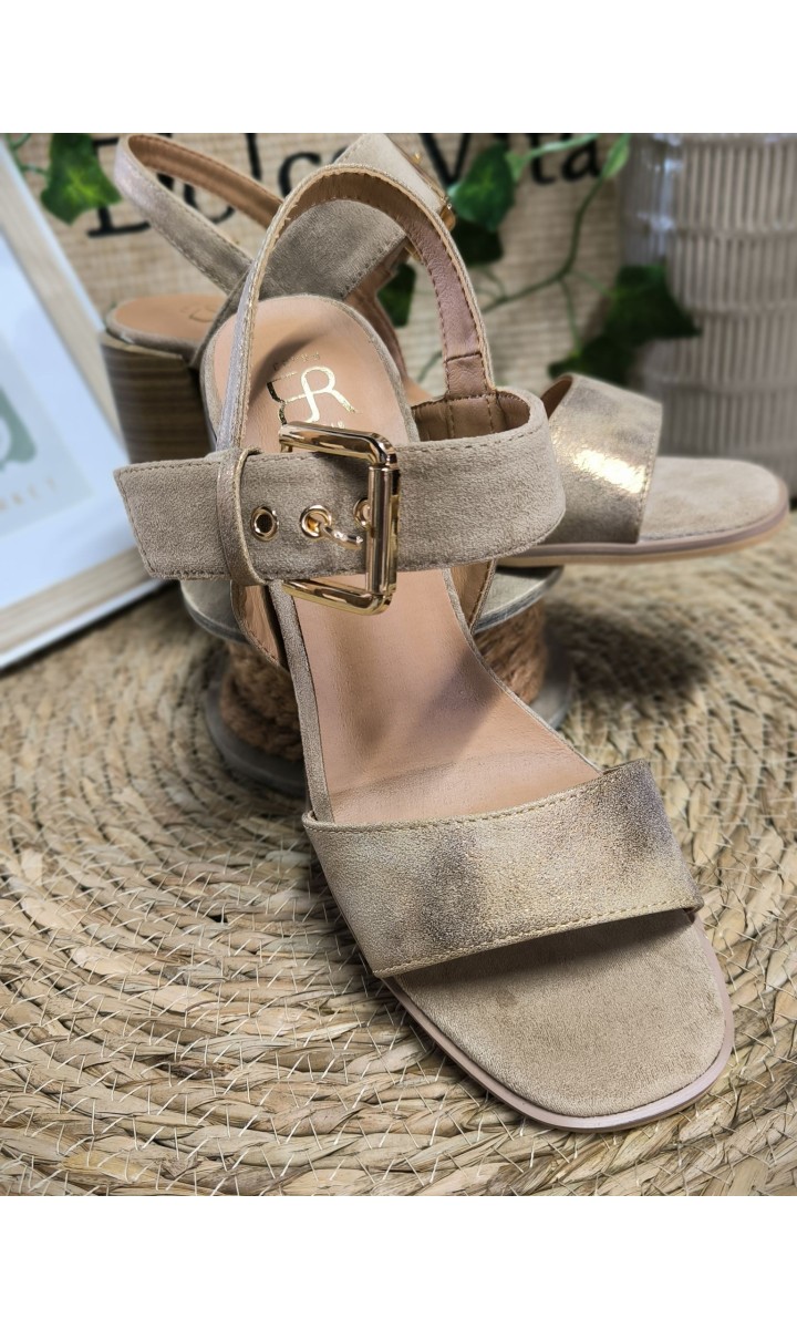 Sandales Lara talon bloc 7 cm – coloris taupe, vue 2