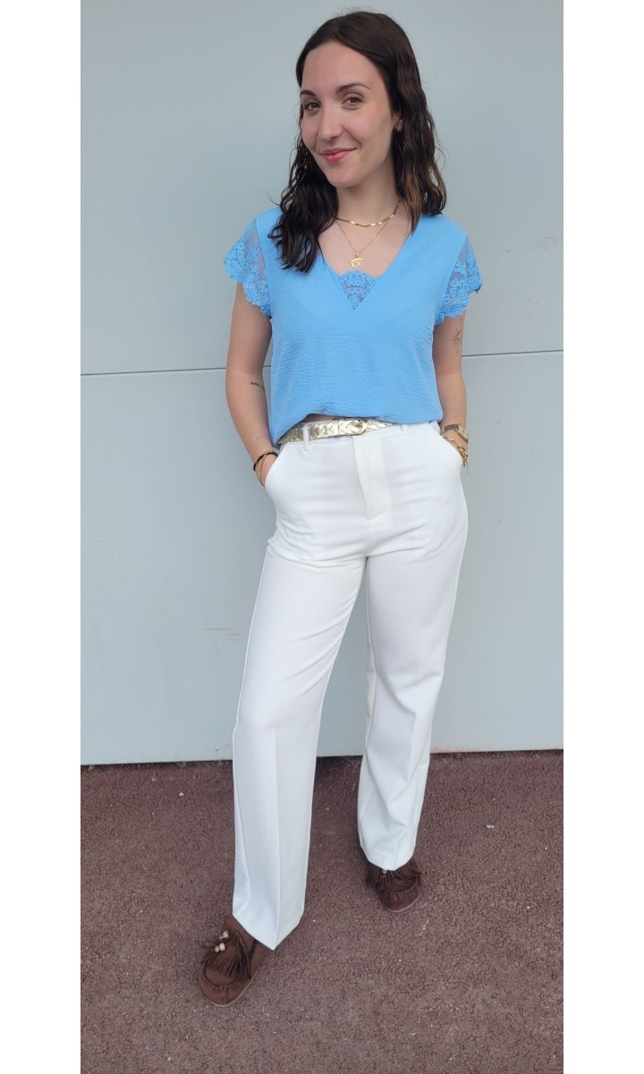 Top Anaelle femme – coloris bleu, vue 2