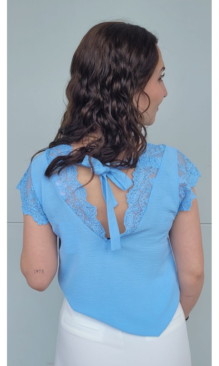 Top Anaelle femme – coloris bleu, vue 3