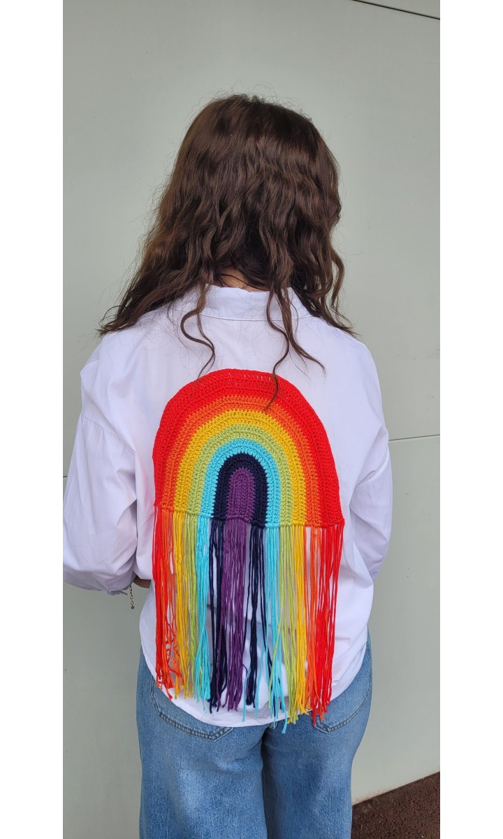 Chemise Arc en Ciel franges dans le dos – coloris blanc, vue 2