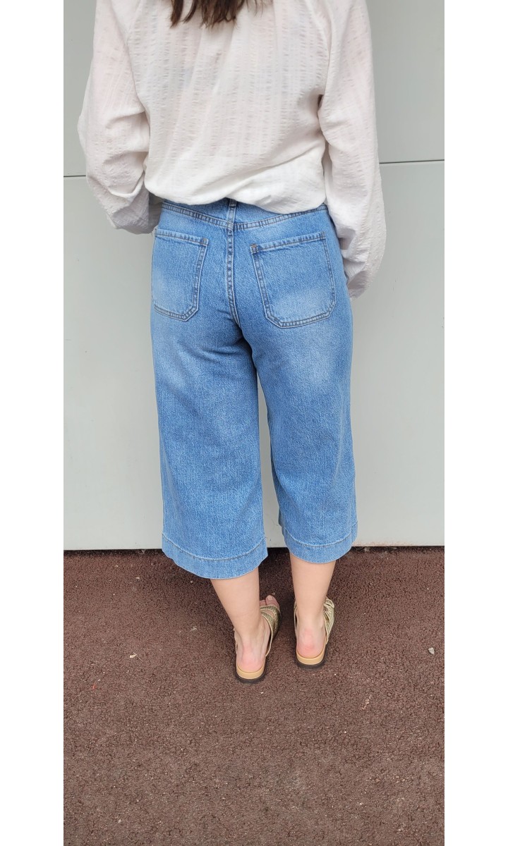 Bermuda Sailor large façon jupe-culotte – coloris bleu, vue 3