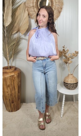 Jeans 7/8 Zenaide jupe-culotte denim – coloris bleu