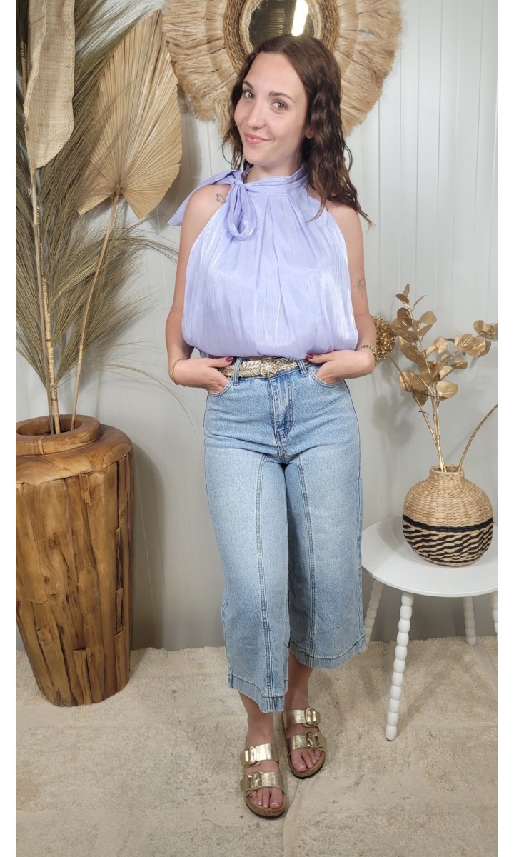 Jeans 7/8 Zenaide jupe-culotte denim – coloris bleu