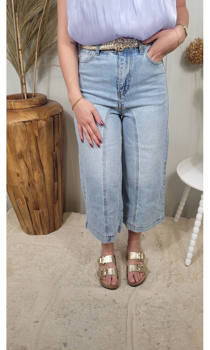 Jeans 7/8 Zenaide jupe-culotte denim – coloris bleu, vue 2