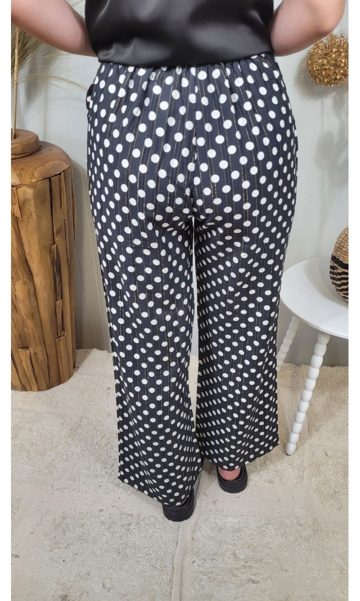 Pantalon Lila pois et lurex doré – coloris noir, vue 3
