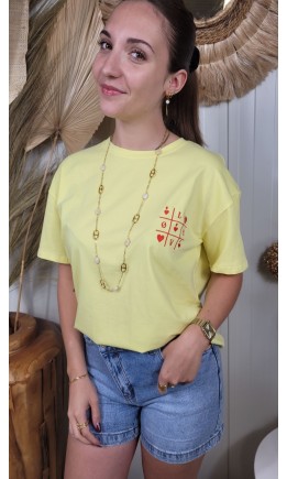 T-shirt Lova brodé Love – coloris jaune
