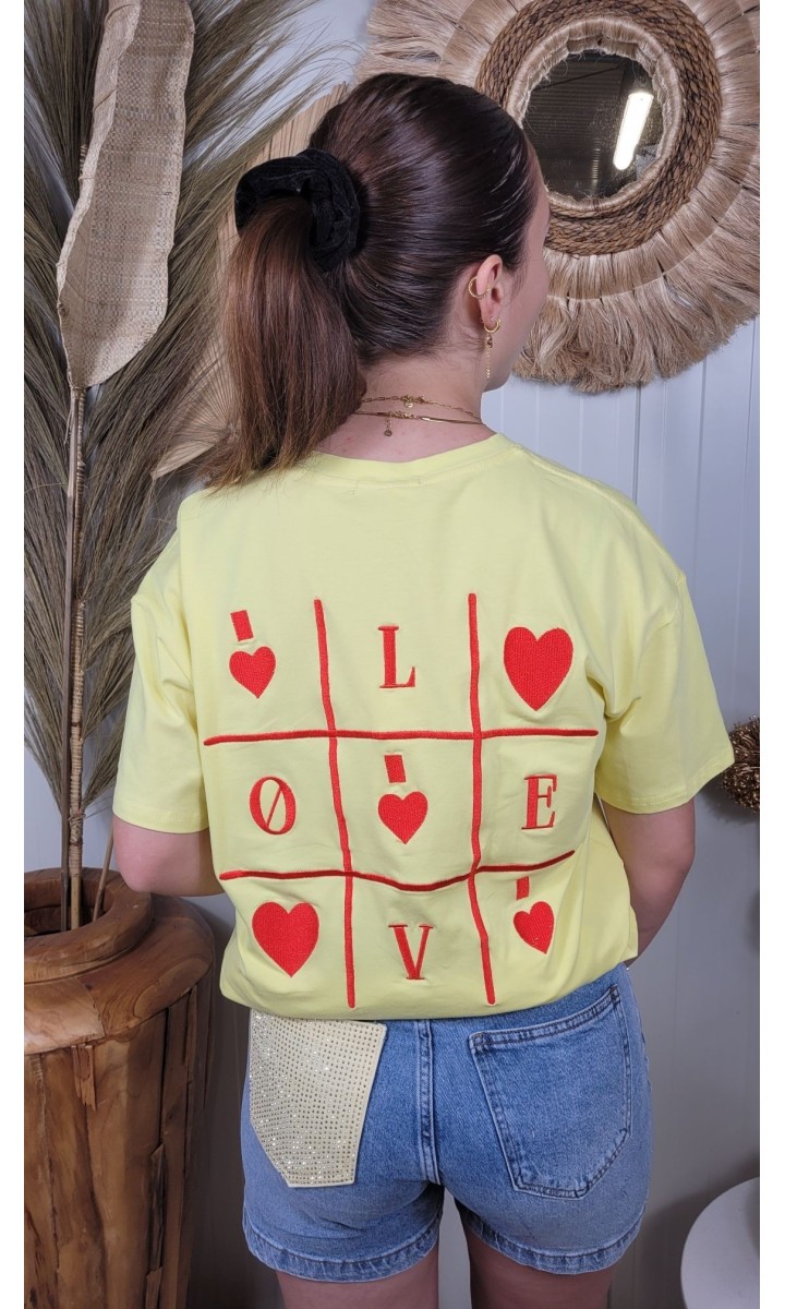 T-shirt Lova brodé Love – coloris jaune, vue 2