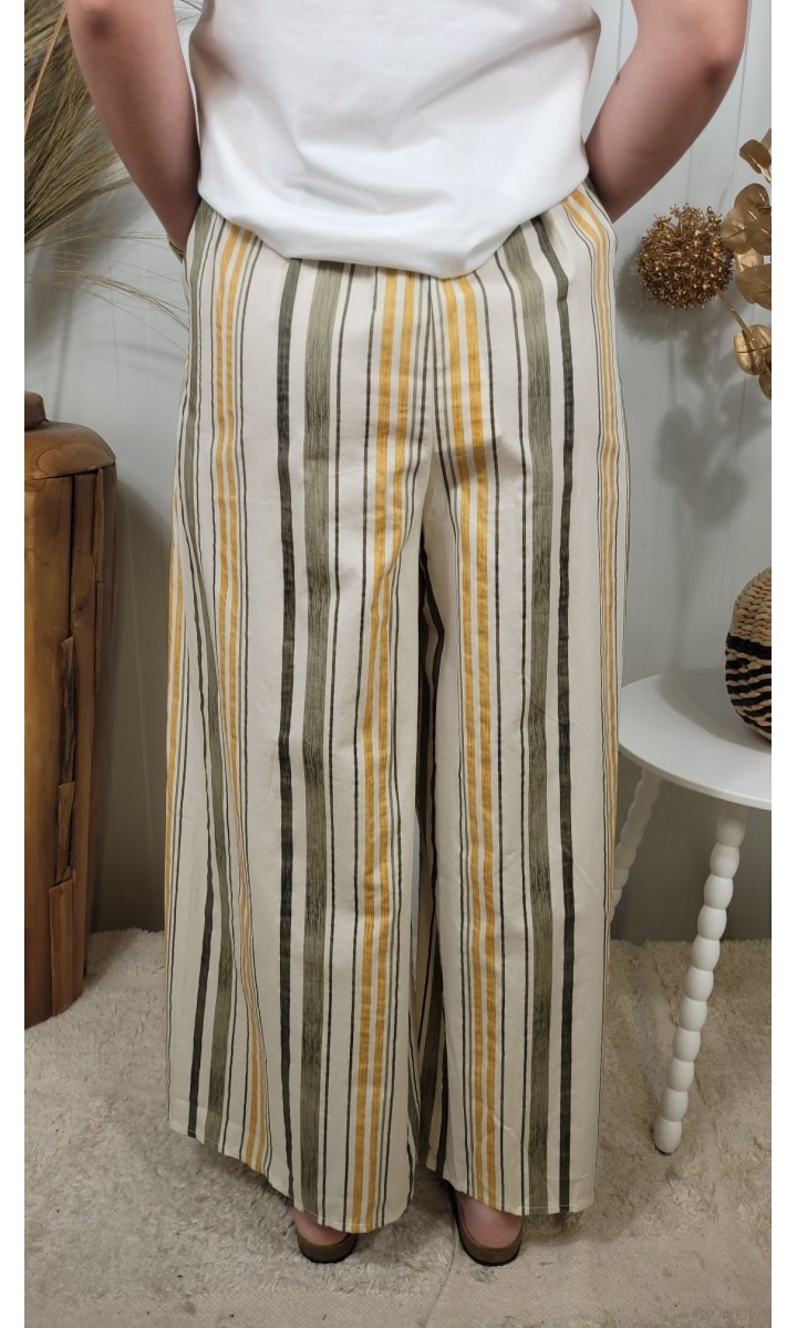 Pantalon Sandy large - ceinture incluse – coloris blanc, vue 4