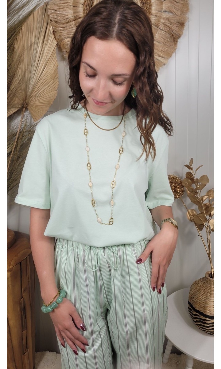 T-shirt Cœur dos découpé – coloris vert, vue 2