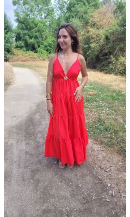 Robe Lydie rouge bijou soleil – coloris rouge