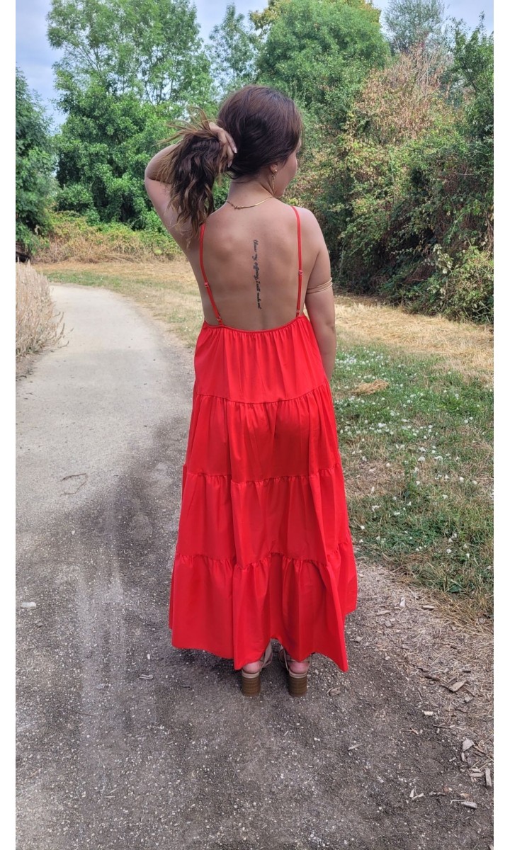 Robe Lydie rouge bijou soleil – coloris rouge, vue 4