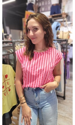 Top Uby dos nu en cœur festonné – coloris multicolore