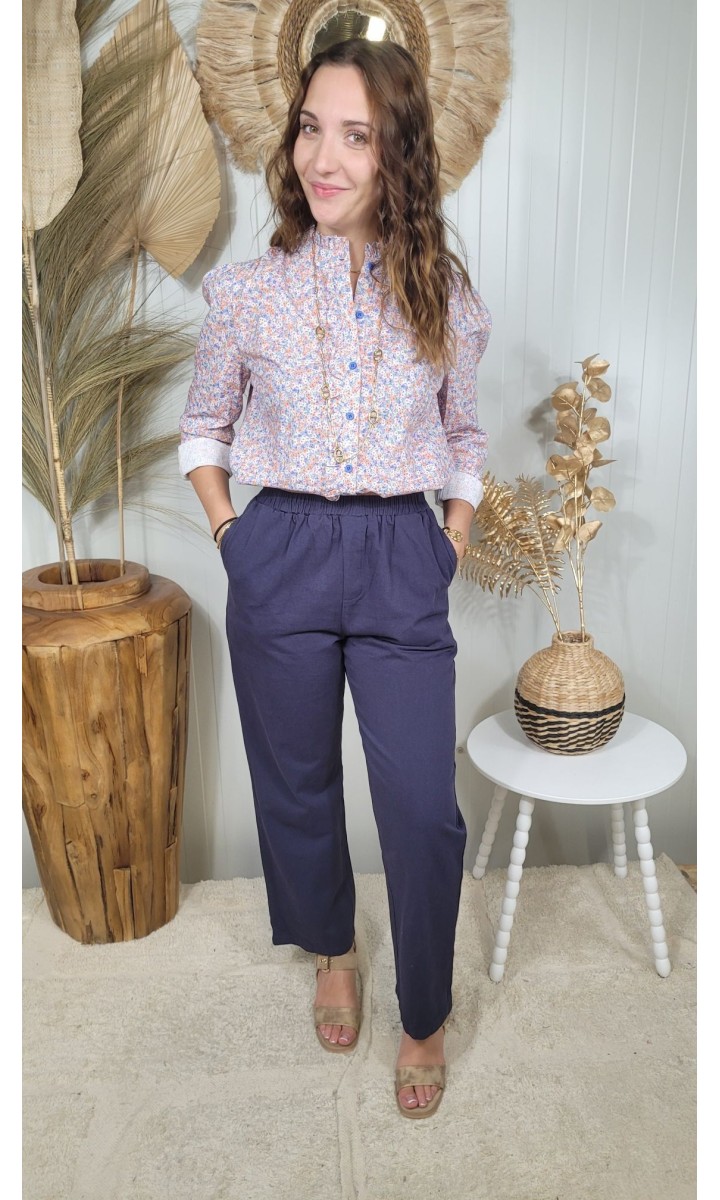 Chemise Fleur col officier volanté – coloris multicolore, vue 2