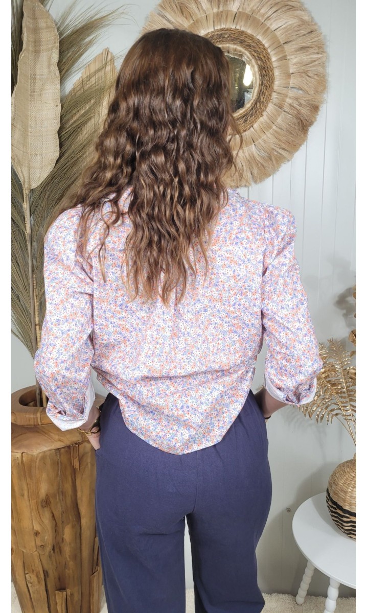 Chemise Fleur col officier volanté – coloris multicolore, vue 3