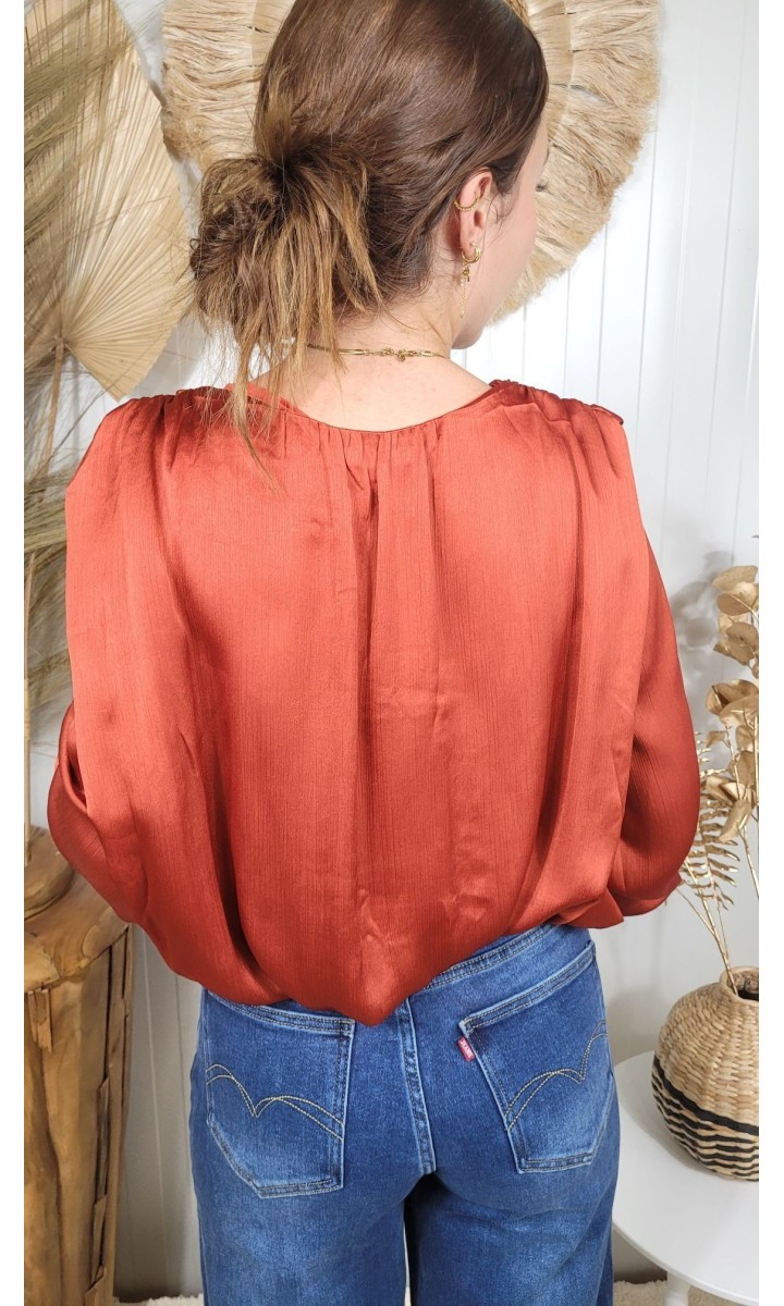 Blouse Juliette col tunisien perles – vue 2