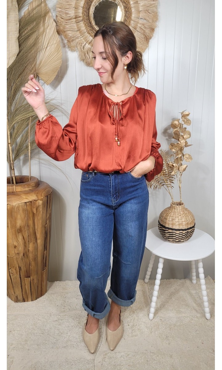 Blouse Juliette col tunisien perles – vue 3