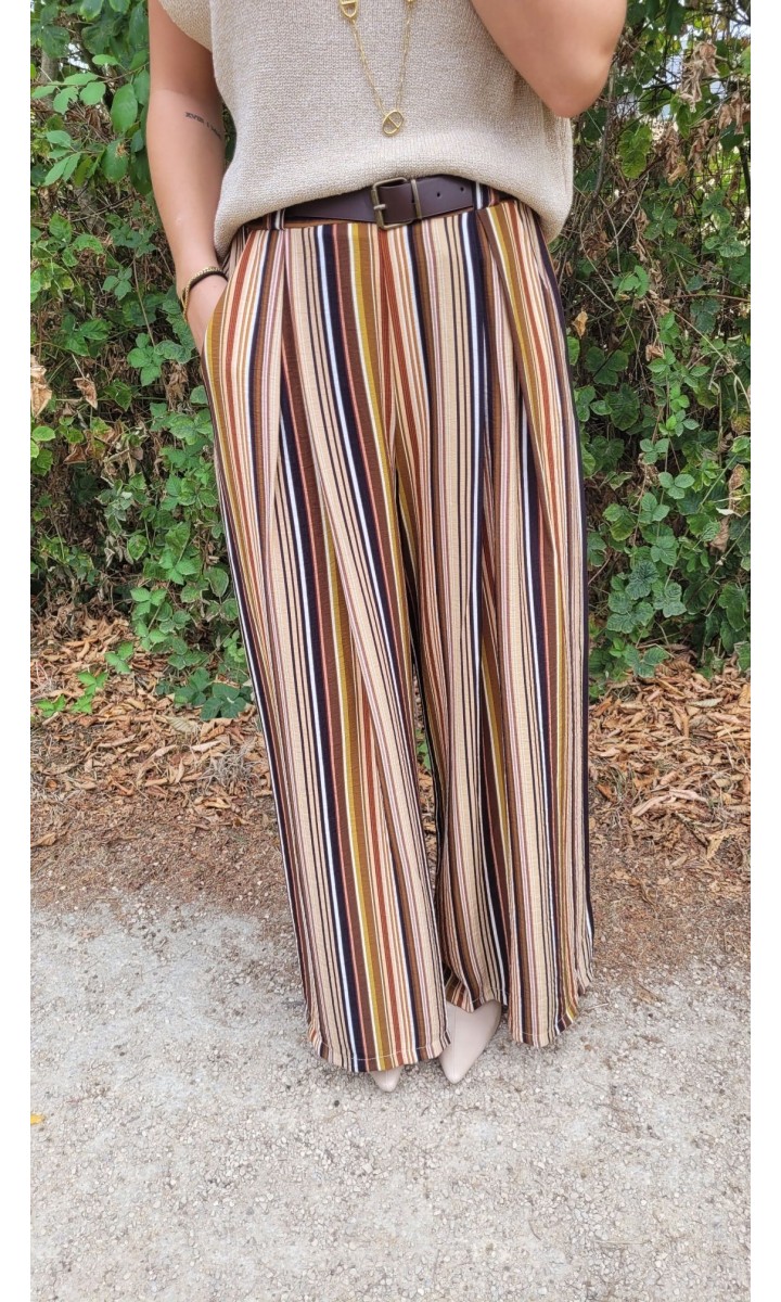 Pantalon Rayure palazzo multicolore – coloris multicolore, vue 2