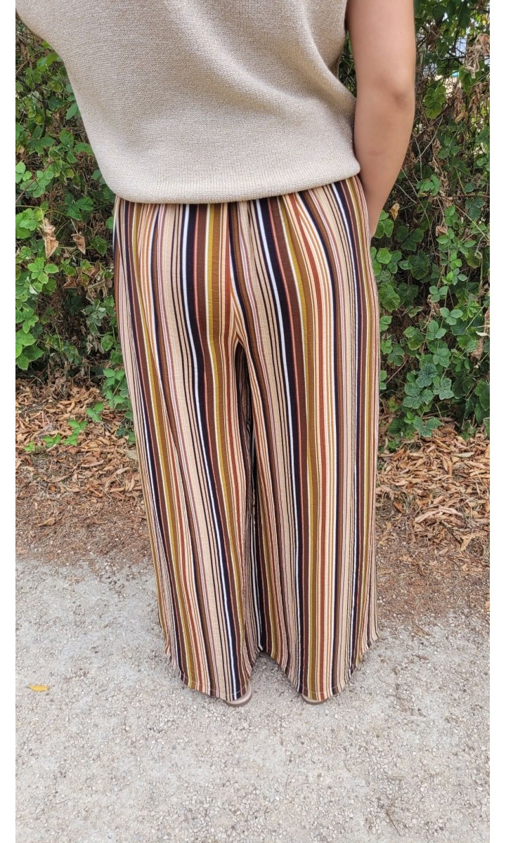 Pantalon Rayure palazzo multicolore – coloris multicolore, vue 3