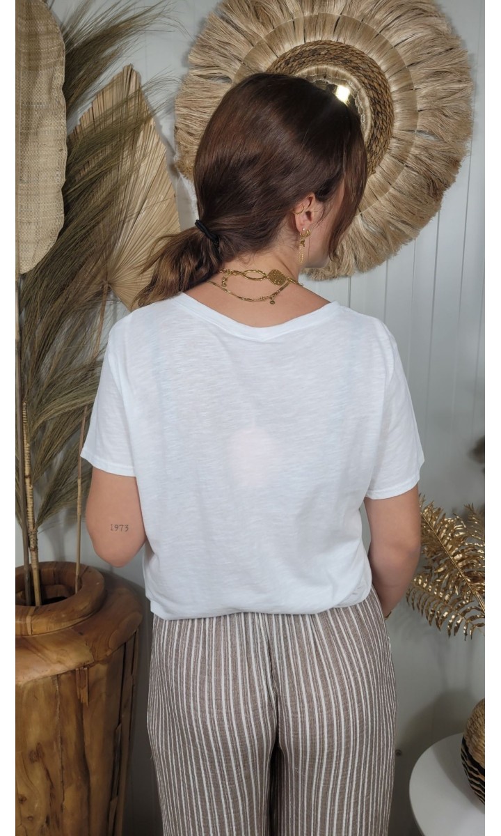 T-shirt Malaurie brodé gold – coloris doré, vue 2