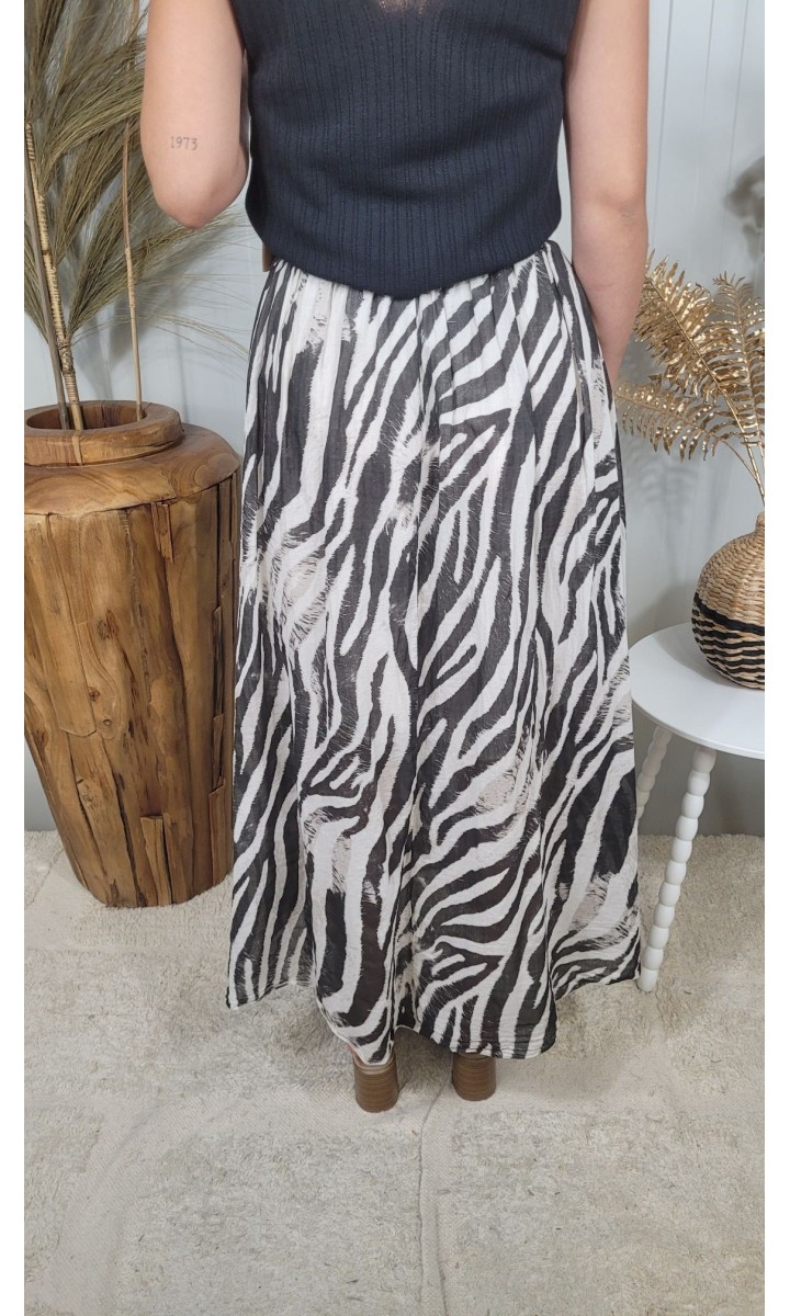 Jupe longue Zebra imprimé zèbre – coloris beige, vue 3
