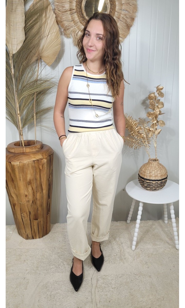 Pantalon Emy bleu marine taille élastique