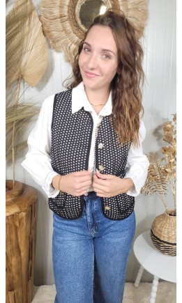 Veste Catalina sans manches à pois – coloris noir