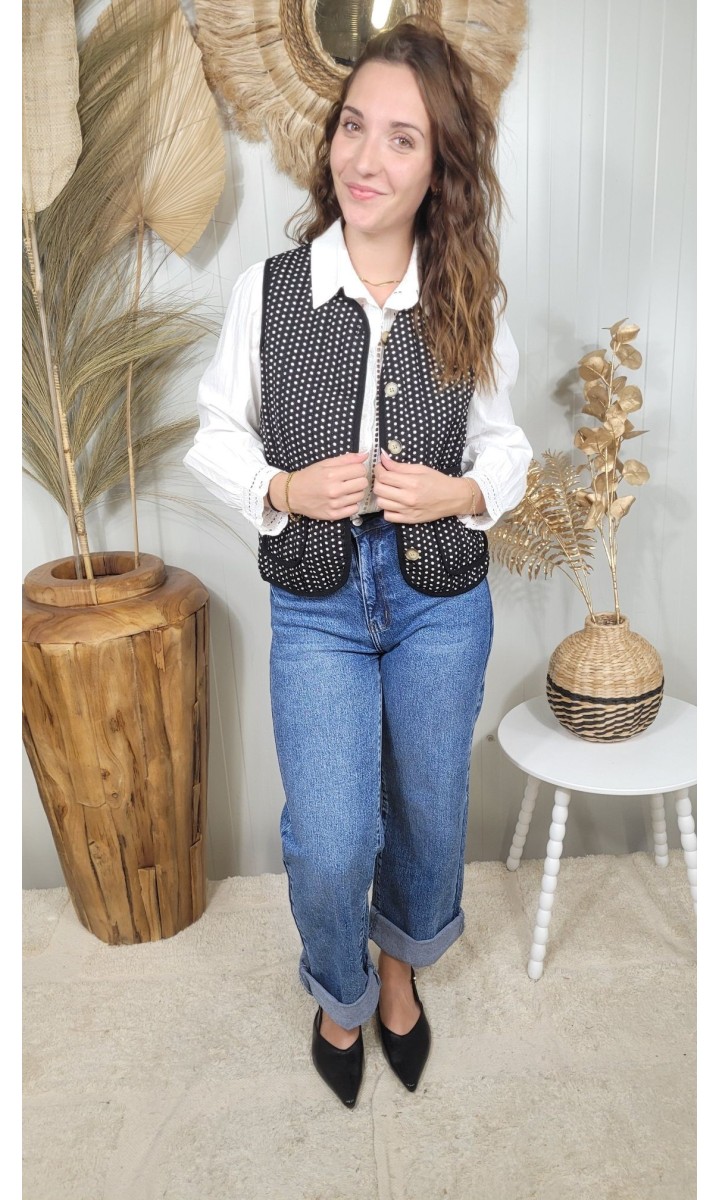 Veste Catalina sans manches à pois – coloris noir, vue 2