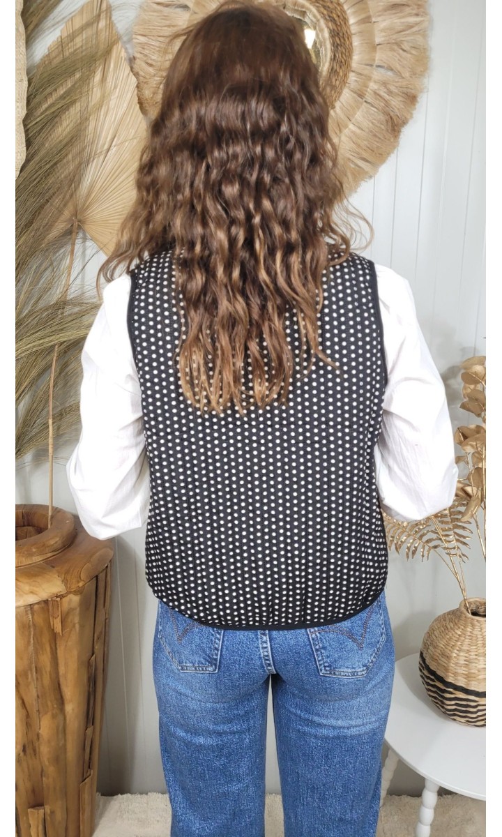 Veste Catalina sans manches à pois – coloris noir, vue 3