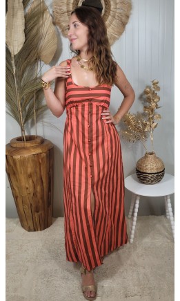 Robe Elodie longue dos smocké – coloris multicolore