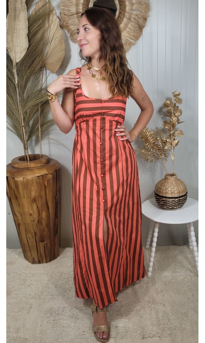 Robe Elodie longue dos smocké – coloris multicolore