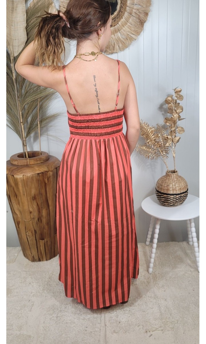 Robe Elodie longue dos smocké – coloris multicolore, vue 2