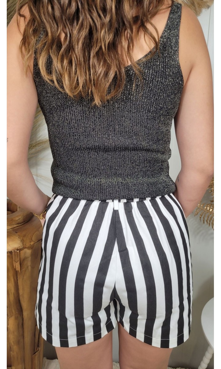 Short Rania coutures contrastantes – coloris blanc, vue 3