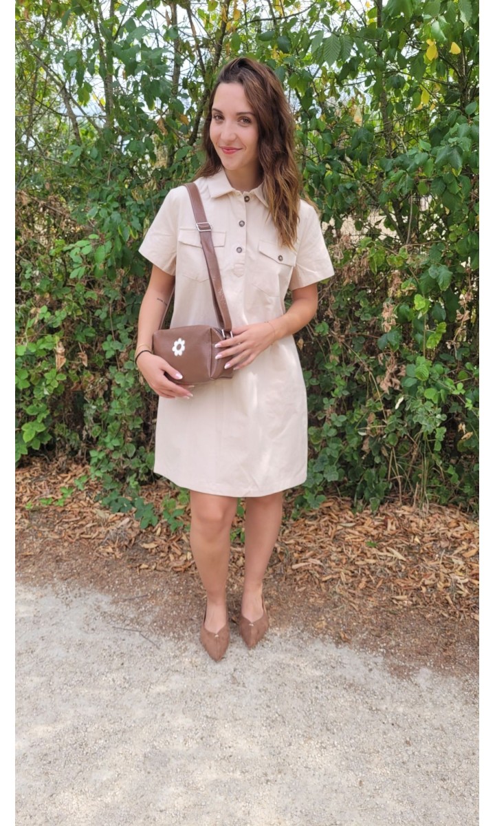 Robe Peggy safari - poches à rabat – coloris beige