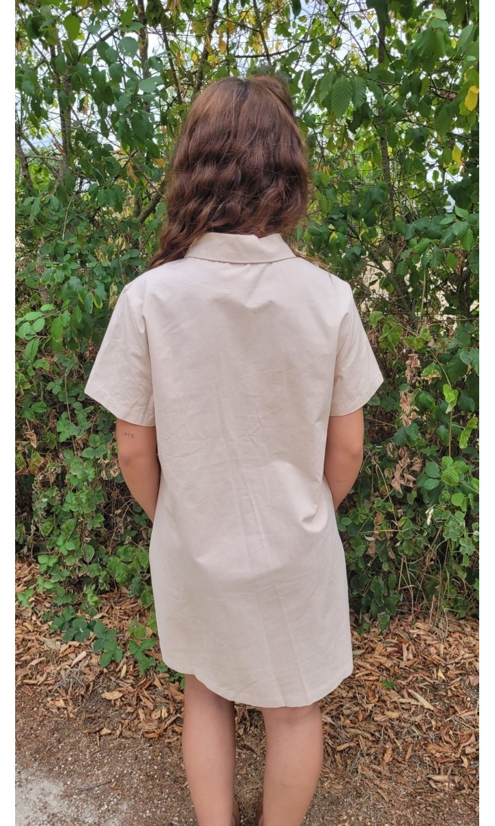 Robe Peggy safari - poches à rabat – coloris beige, vue 3