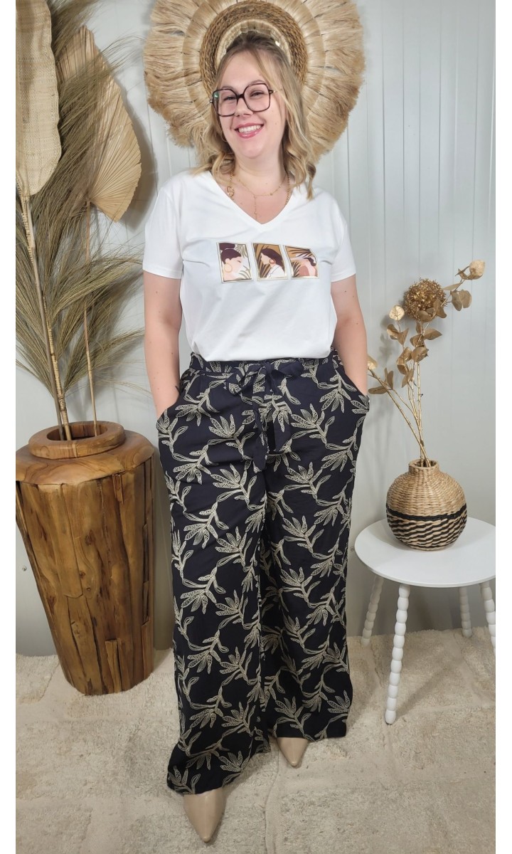 T-shirt Tara portraits illustrés – coloris blanc, vue 2