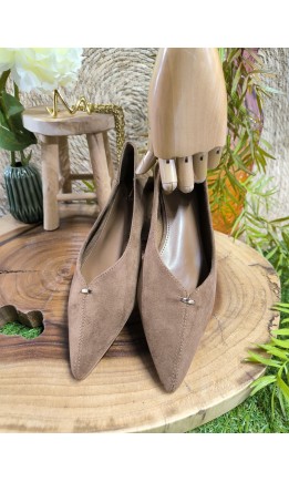 Ballerines Maud découpe en V – coloris marron