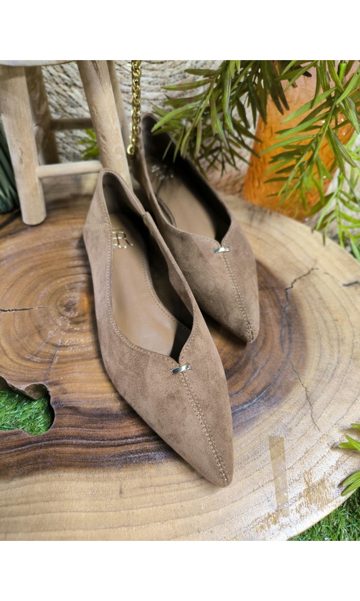 Ballerines Maud découpe en V – coloris marron, vue 2