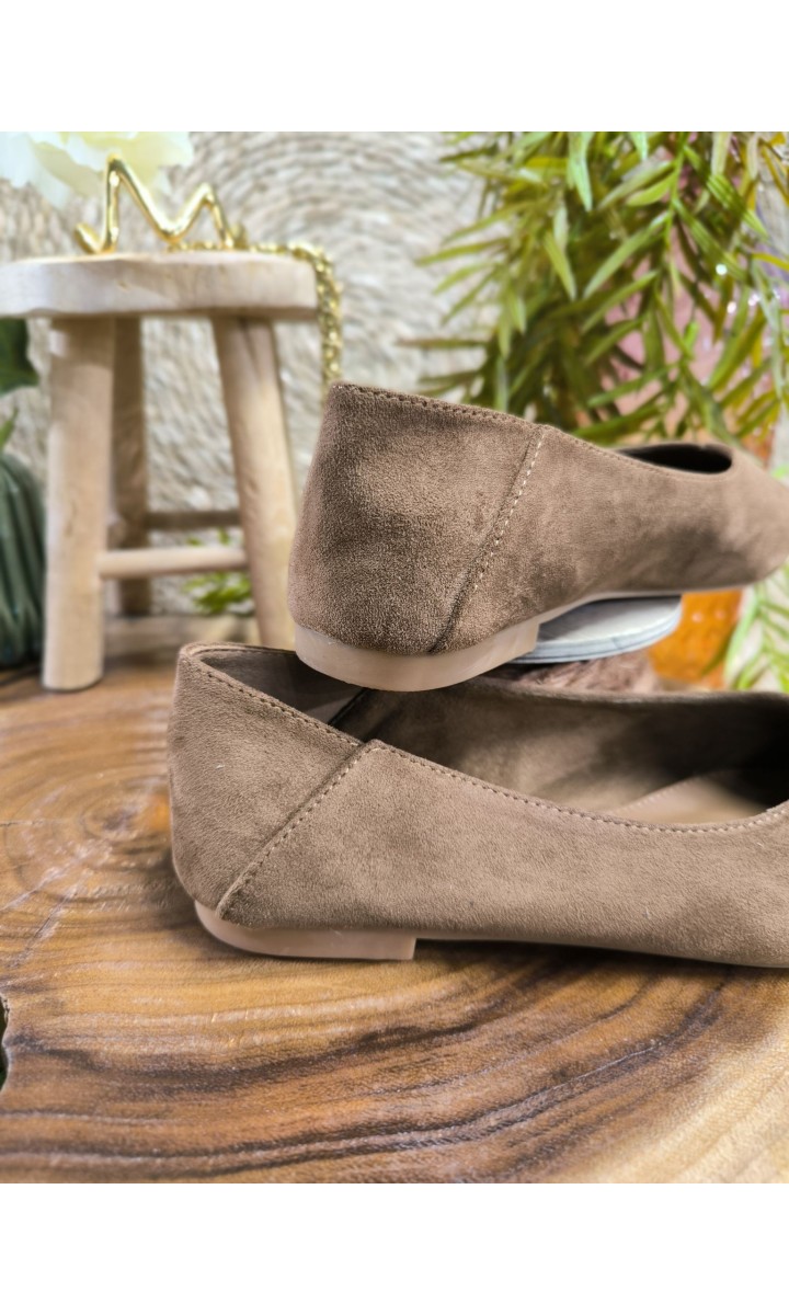 Ballerines Maud découpe en V – coloris marron, vue 3