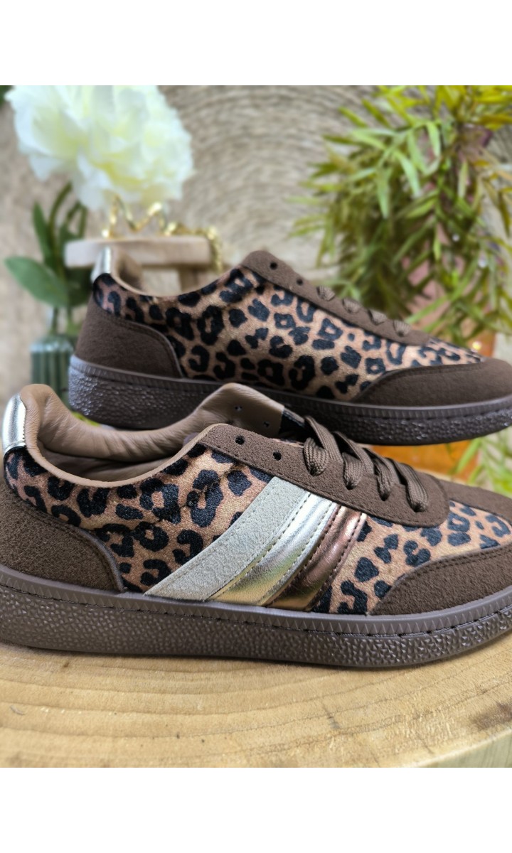 Baskets Saly léopard rétro – coloris léopard, vue 2